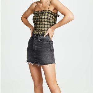 NWOT GANNI Seersucker Plaid Tank Top